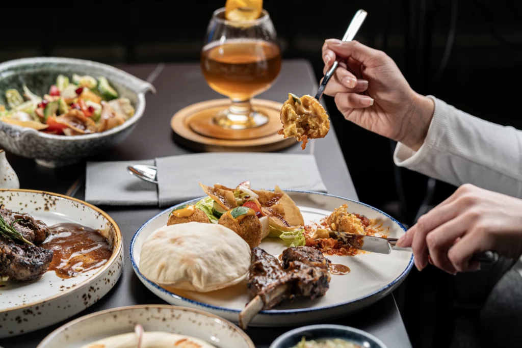 table set with indian cuisine